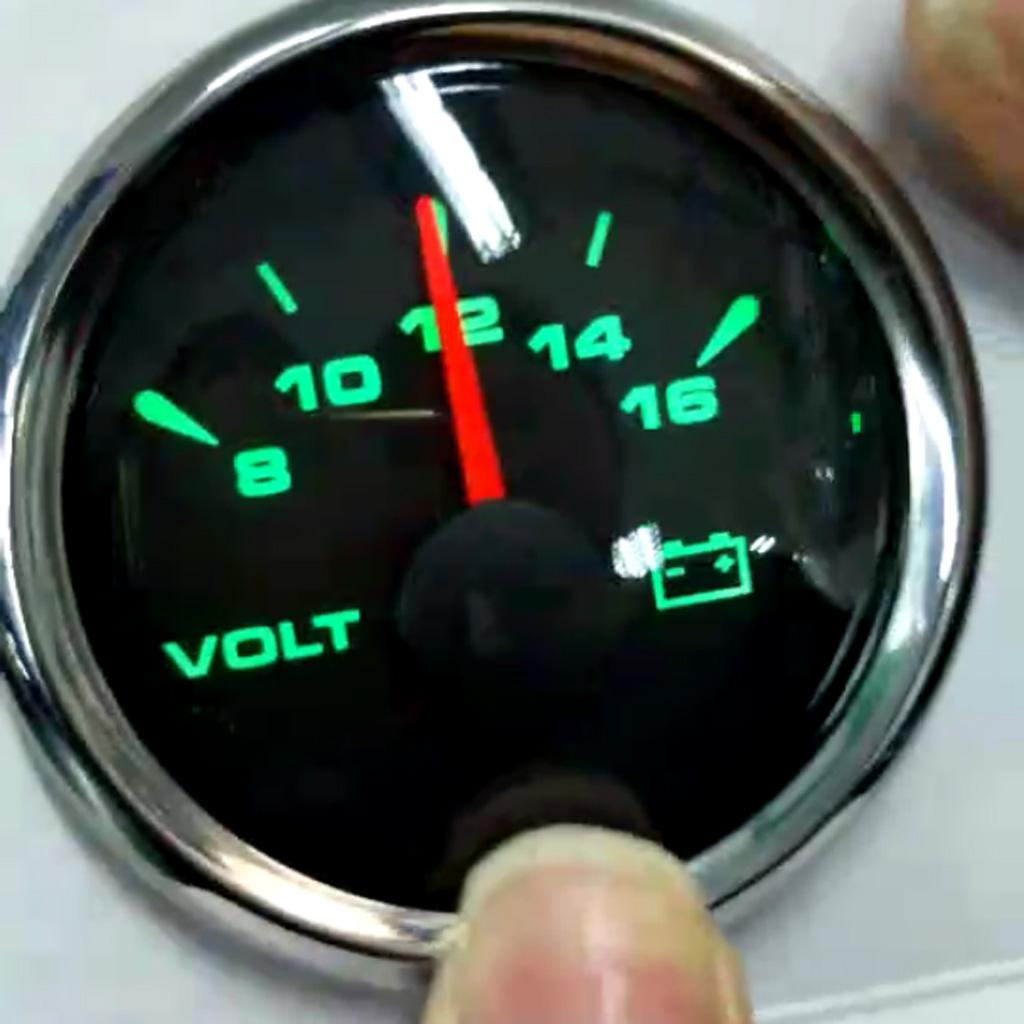 52mm 2" Car Boat Marine Voltmeter Gauge Meter Black Face & Chrome Ring
