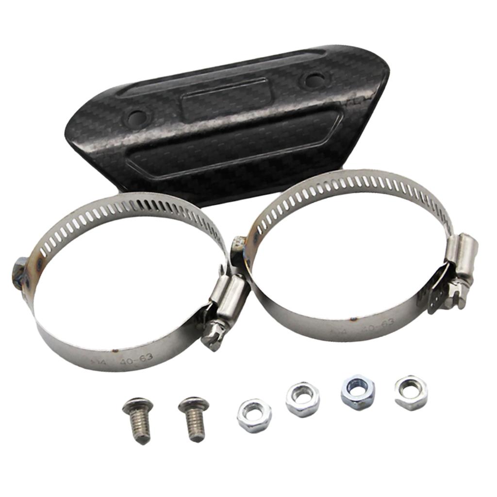 Black Motorcycle Exhaust Muffler Middle Pipe Protector Heat Shield Cover