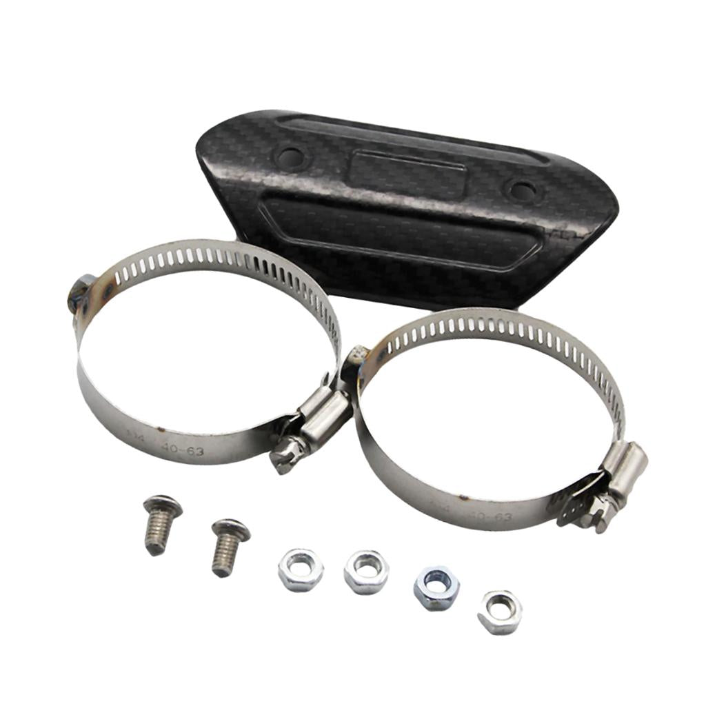 Black Motorcycle Exhaust Muffler Middle Pipe Protector Heat Shield Cover