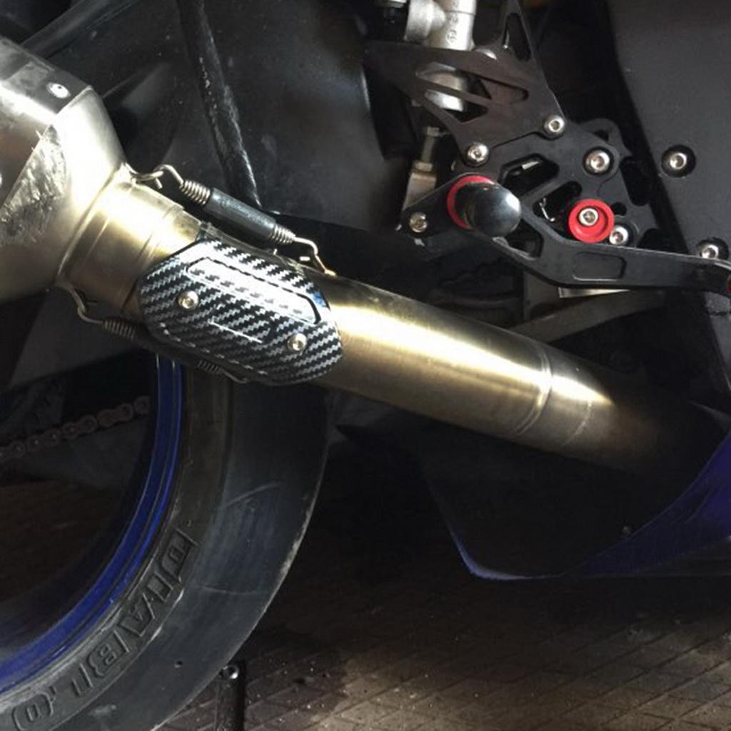 Black Motorcycle Exhaust Muffler Middle Pipe Protector Heat Shield Cover
