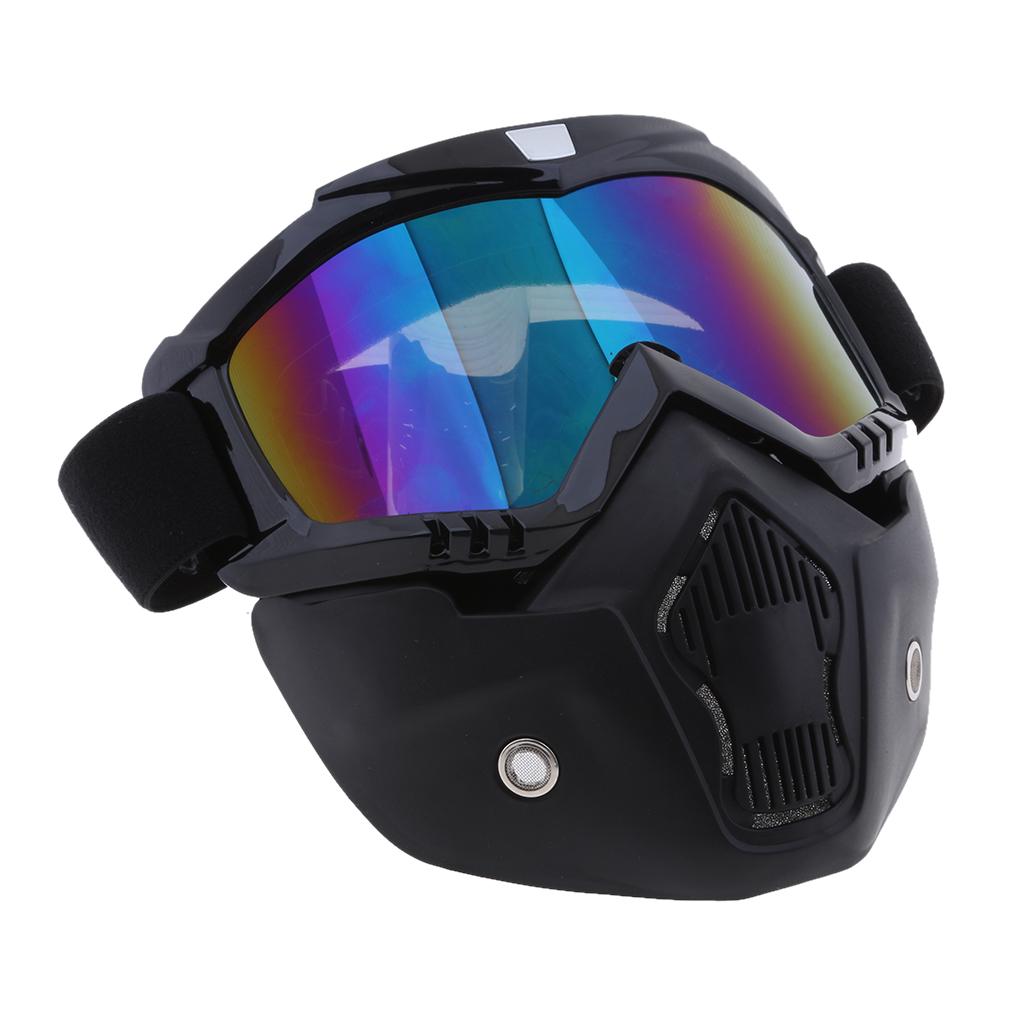 Detachable Motorcycle Helmet Face Mask Windproof Dustproof Goggles Type 1
