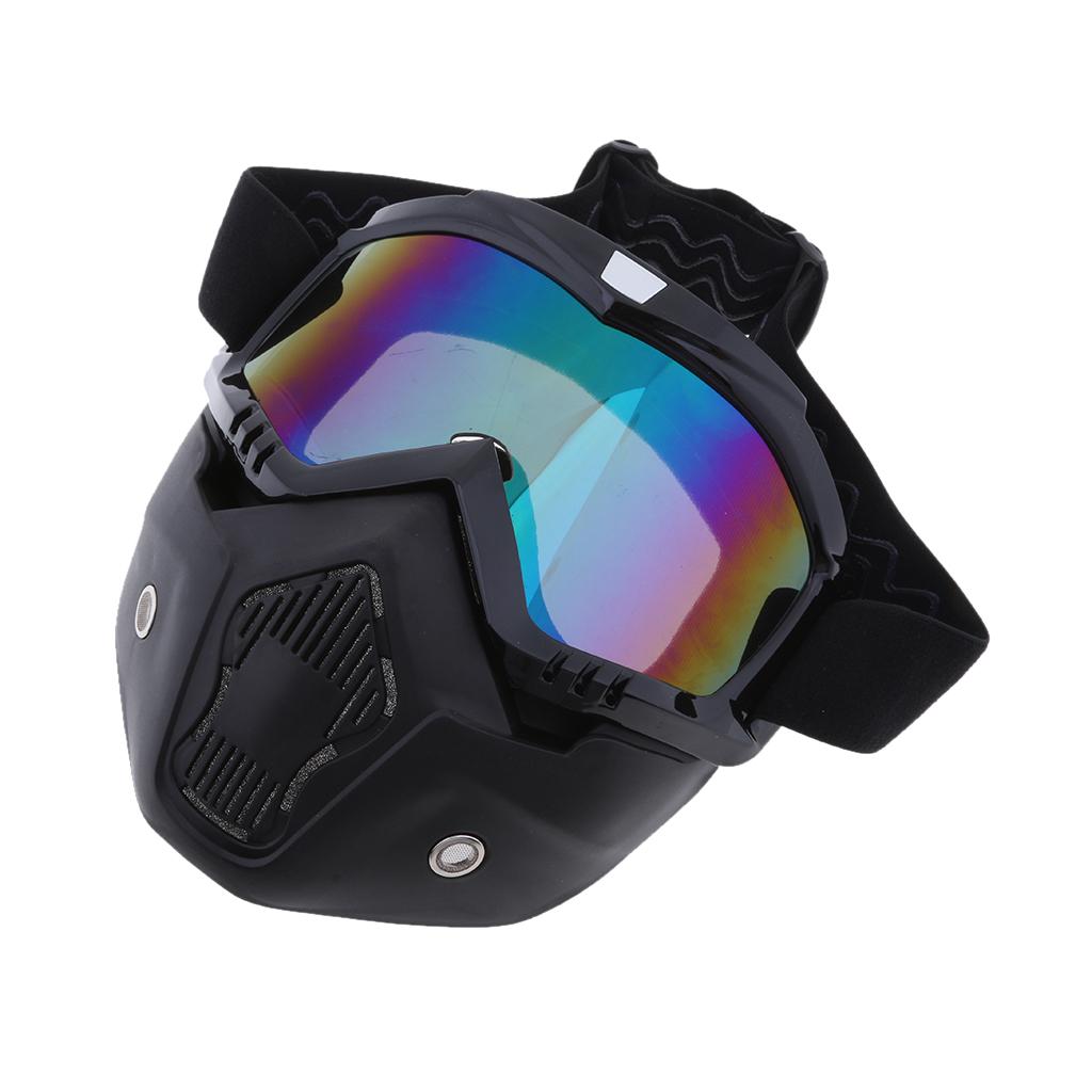 Detachable Motorcycle Helmet Face Mask Windproof Dustproof Goggles Type 1