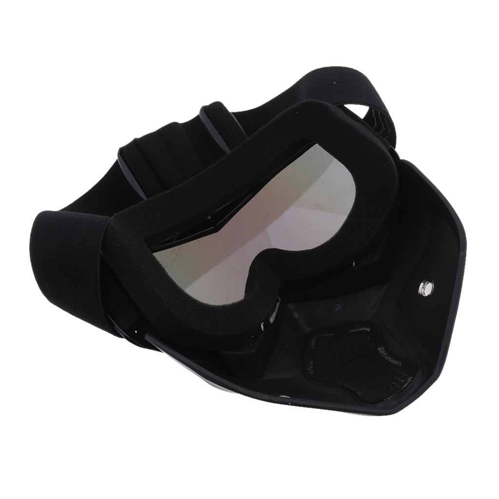 Detachable Motorcycle Helmet Face Mask Windproof Dustproof Goggles Type 1