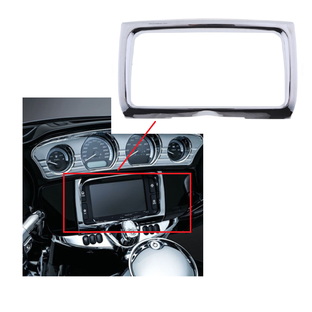 Motorcycle Chrome Tri-Line Gauge Trim for Harley Electra Glide/ Street Glide