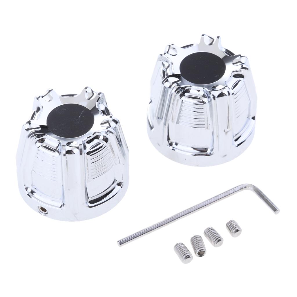 Chrome CNC Front Axle Nut Cover Bolt Kit for   Touring FLTR FLHT Silver
