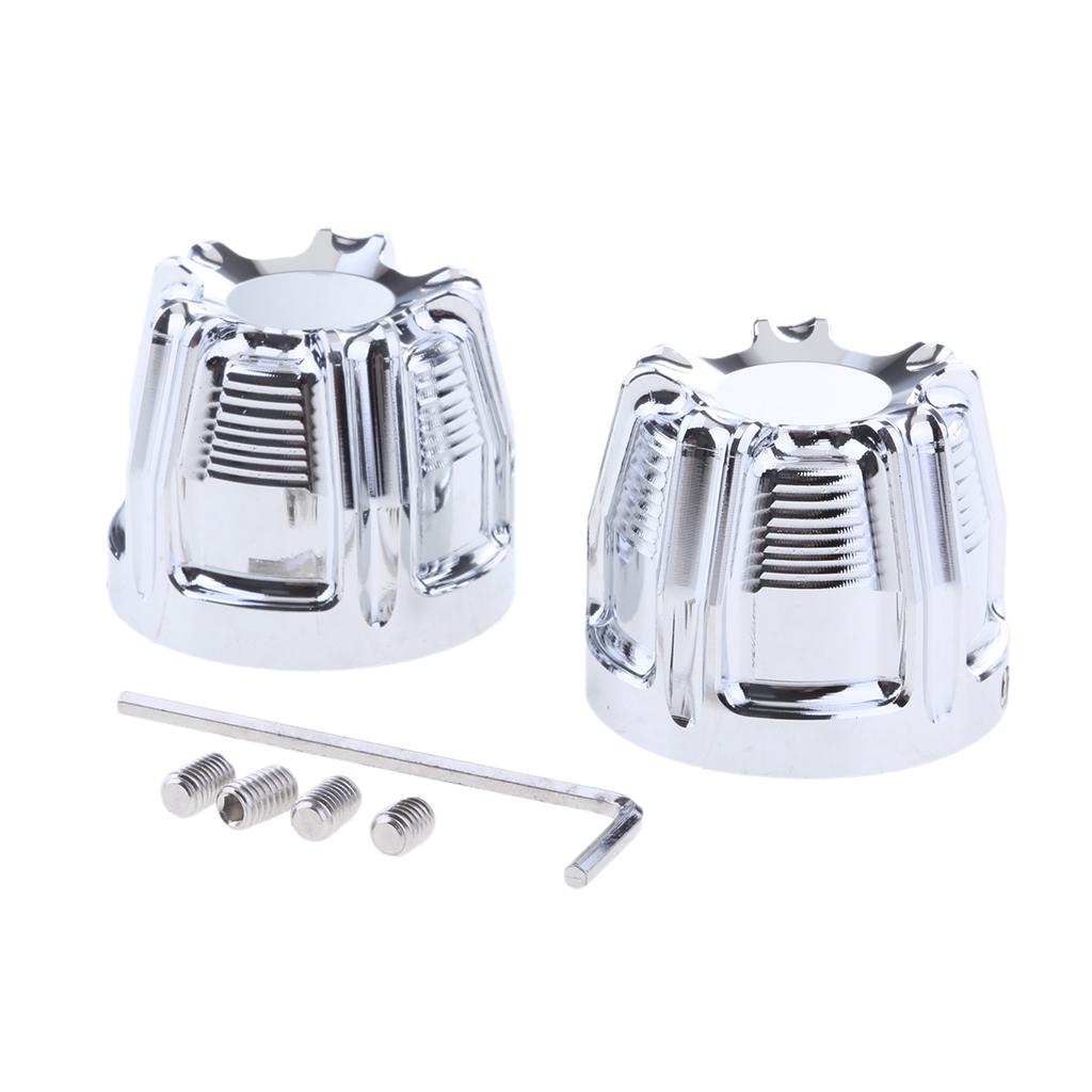 Chrome CNC Front Axle Nut Cover Bolt Kit for   Touring FLTR FLHT Silver