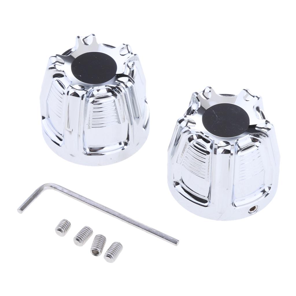Chrome CNC Front Axle Nut Cover Bolt Kit for   Touring FLTR FLHT Silver