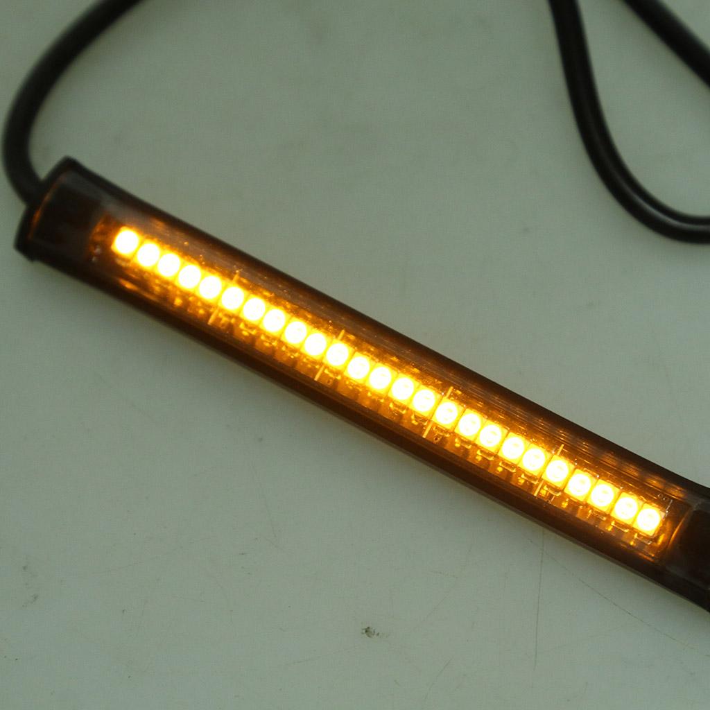 25 LED Motorcycle Flexible Light Strip License Plate Turn Signal Amber