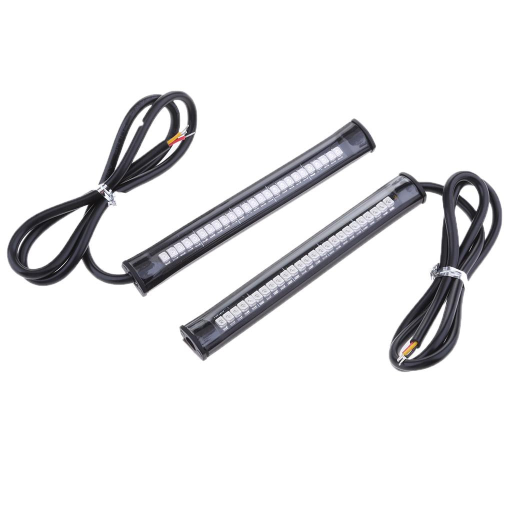 25 LED Motorcycle Flexible Light Strip License Plate Turn Signal Amber