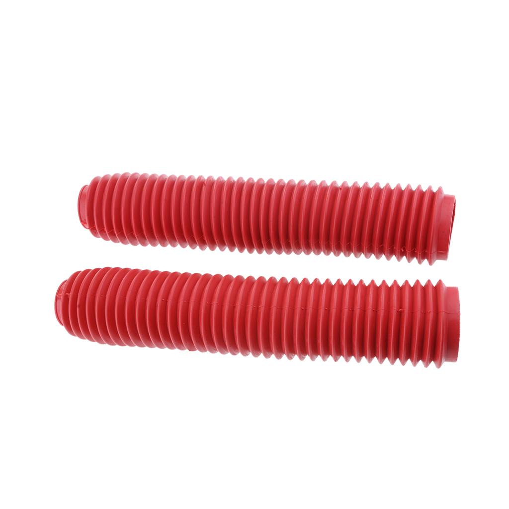 Motorcycle Rubber Front Fork Gaiters Dust Cover Boots 360x60x40mm Red