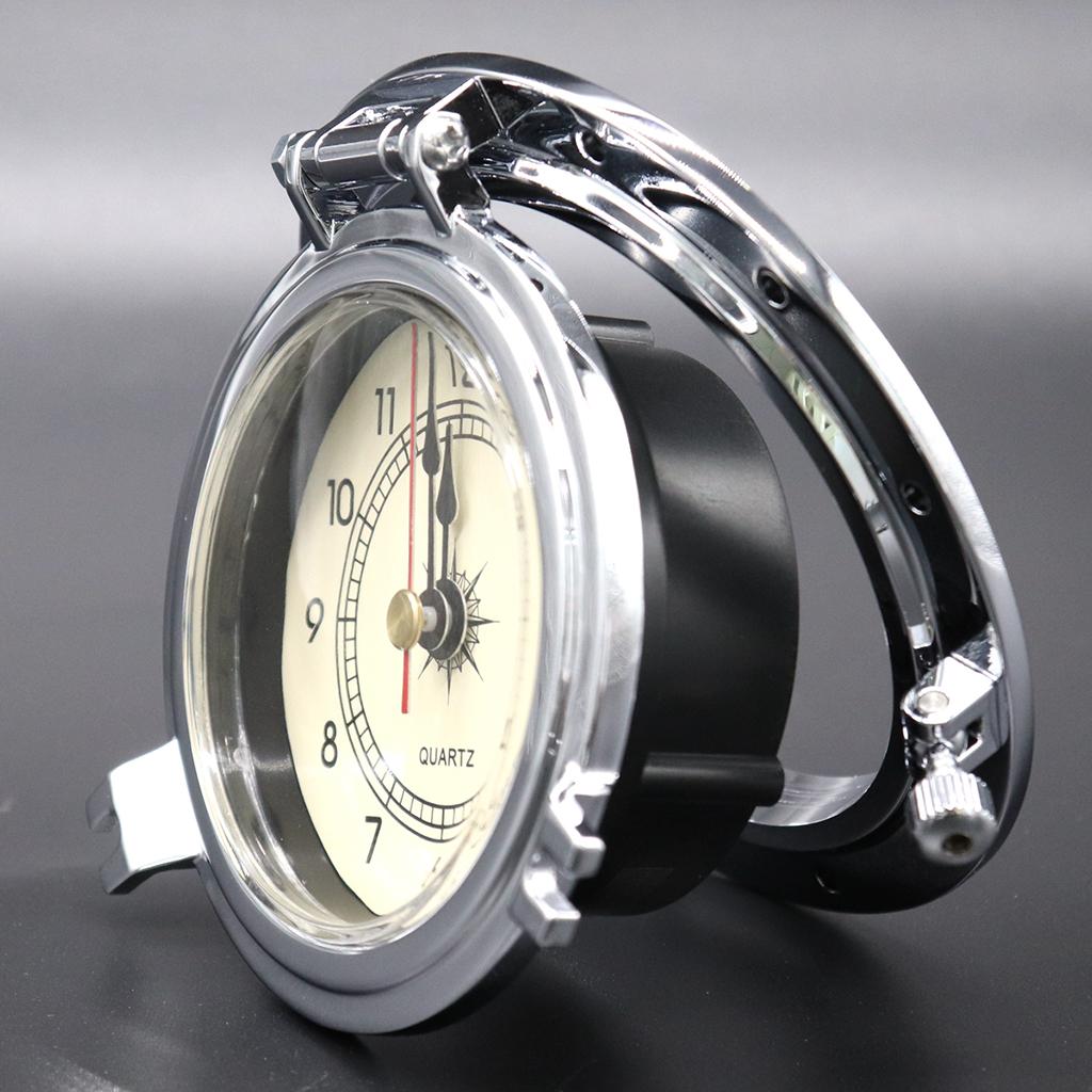 Vintage Rome Quartz Clock for Navigation Marine RV Yacht Boat SUV Silver