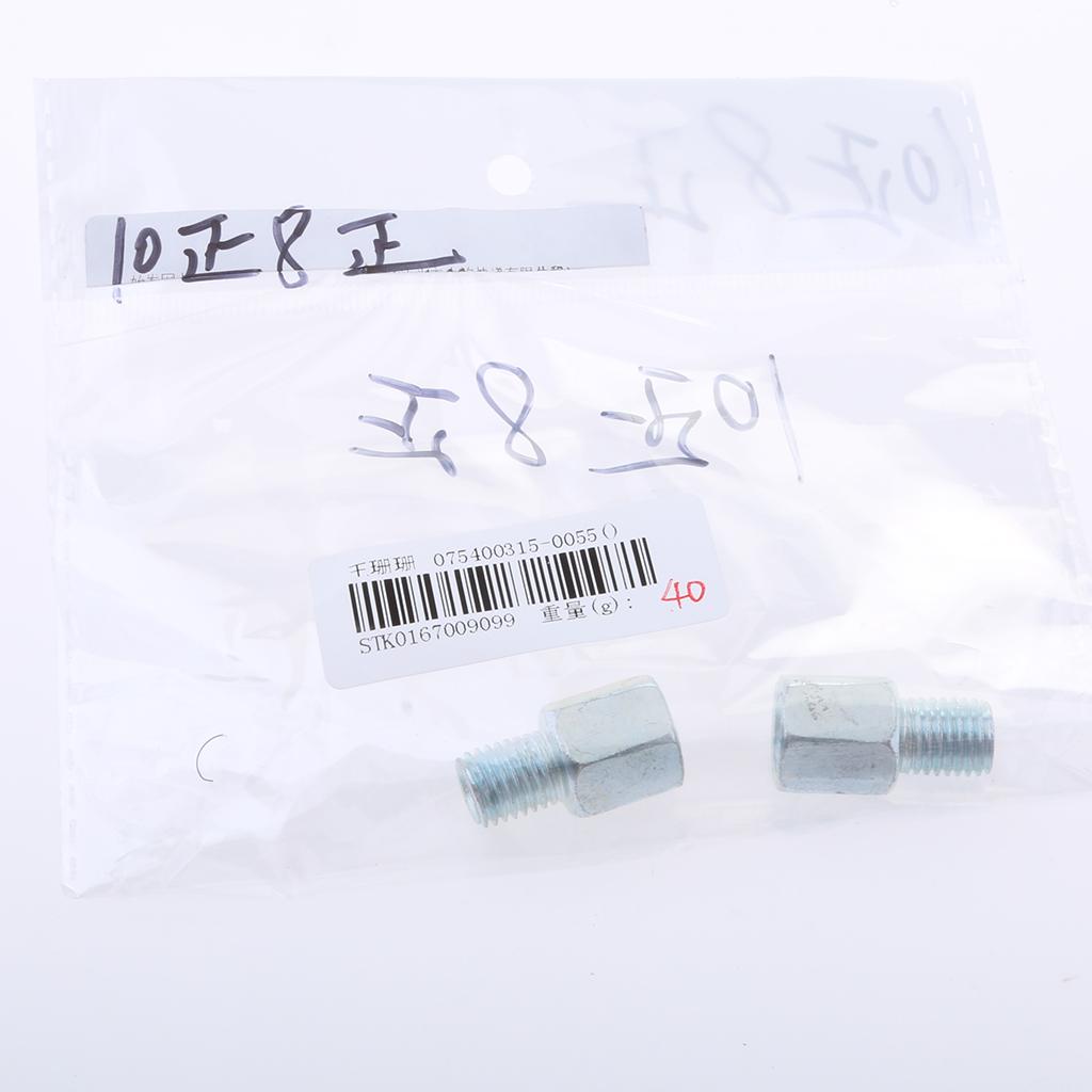 3xMotorcycle Rearview Mirror 8mm Postive to 10mm Postive Thread Adapter Screw