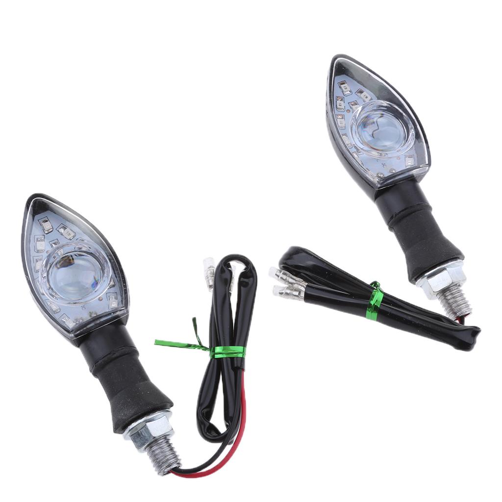 Pair 12V Motorcycle Bike LED Turn Signal Lights Brake Indicator Red