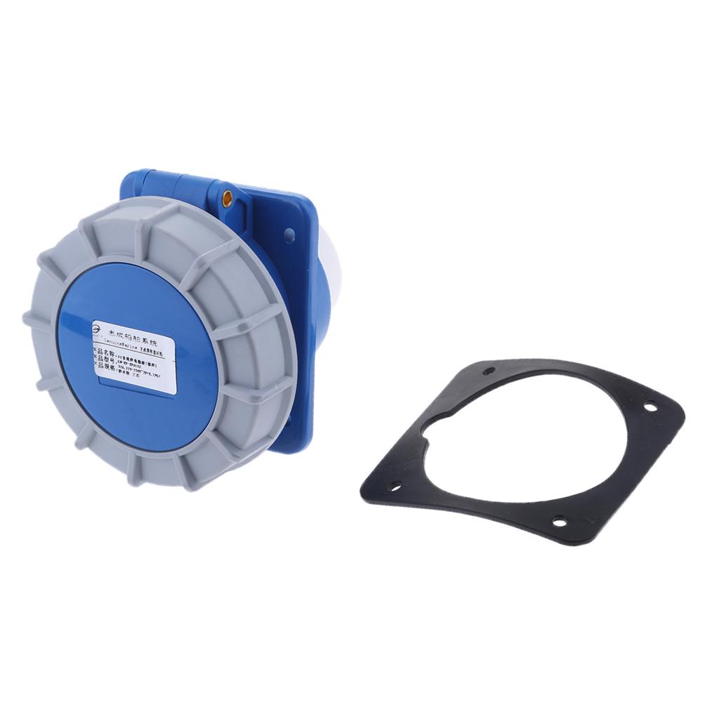 32A 220-250V Marine Shore Power Socket Waterproof Electrical Plug & Gasket