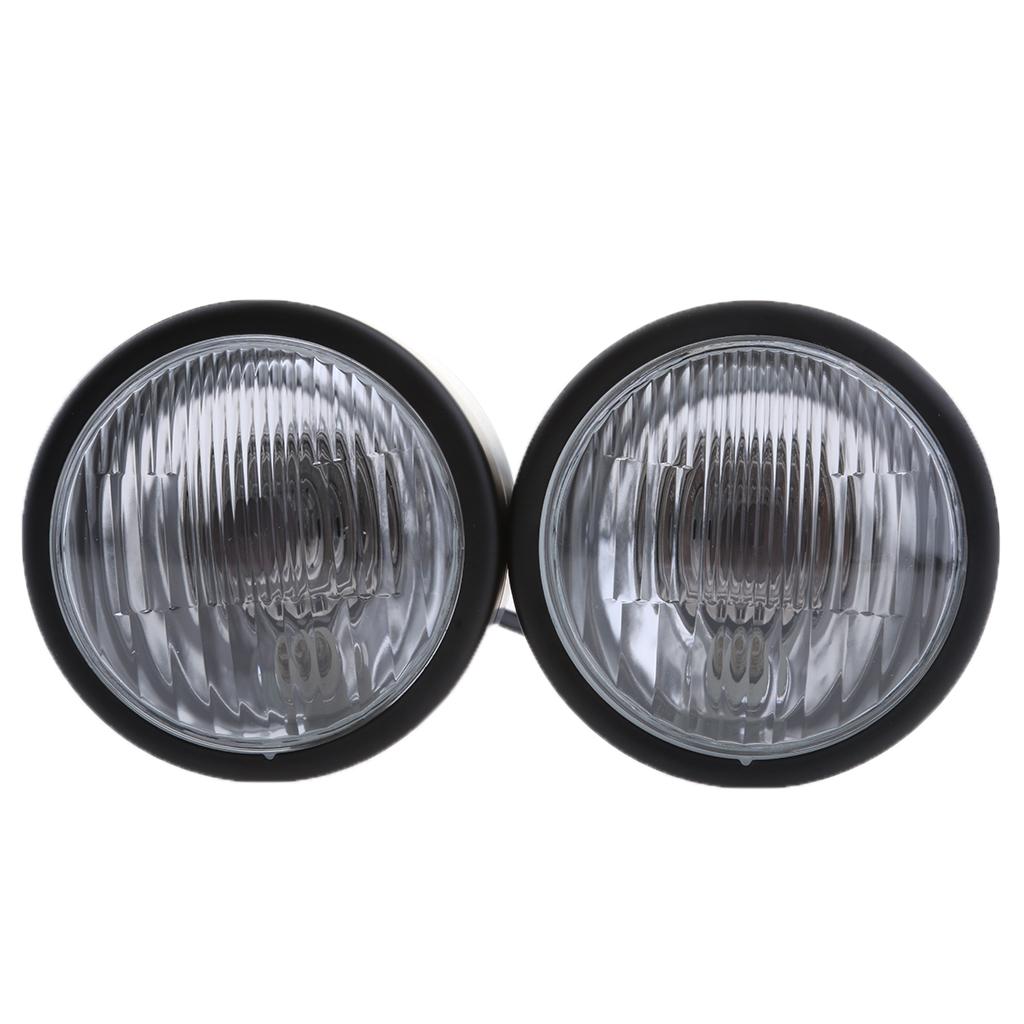 Motorcycle Dual Front Headlight Twin Head Lamp With Bracket For Harley