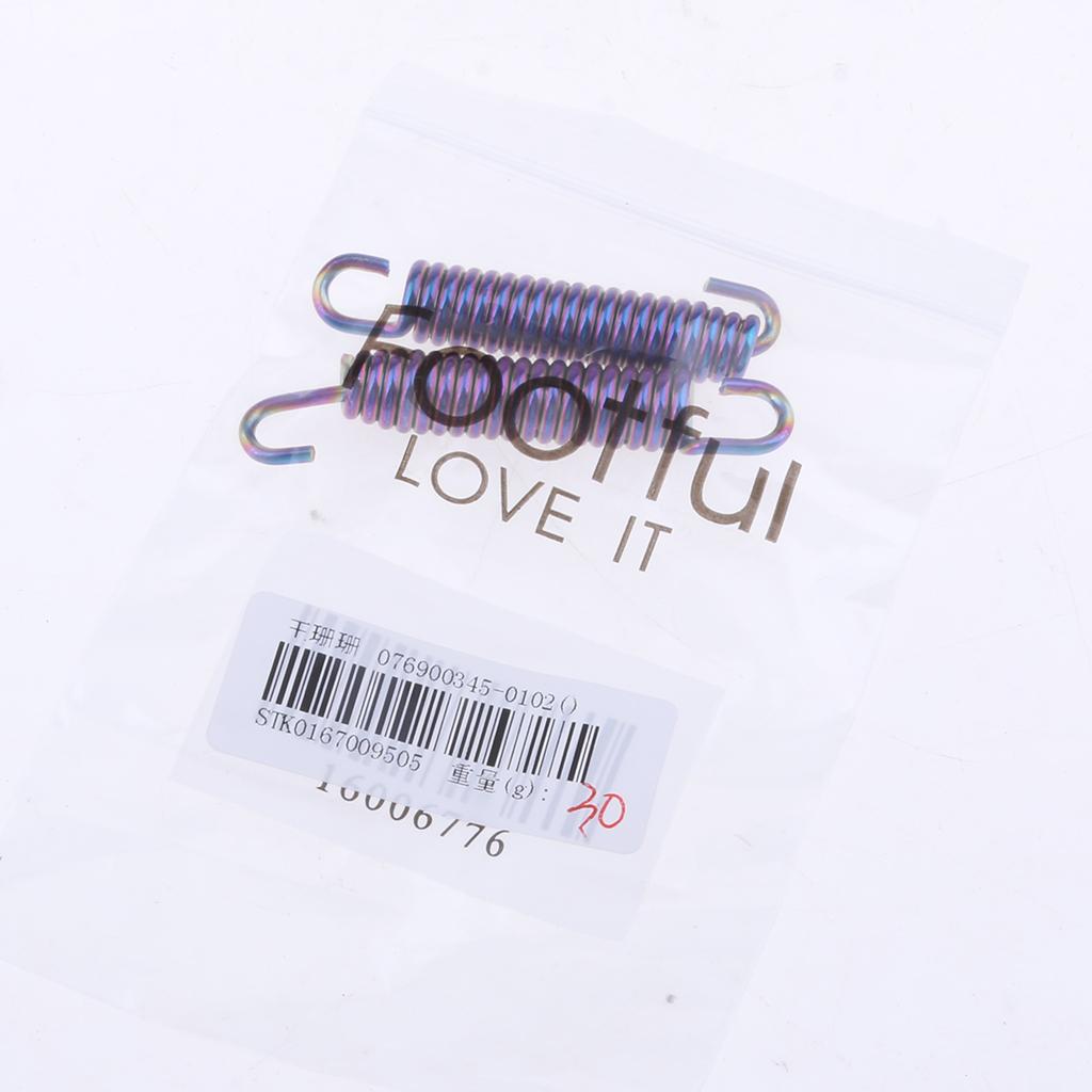 2Pcs 65mm Motorcycle Stainless Steel Exhaust Pipe Muffler Spring Hook Purple