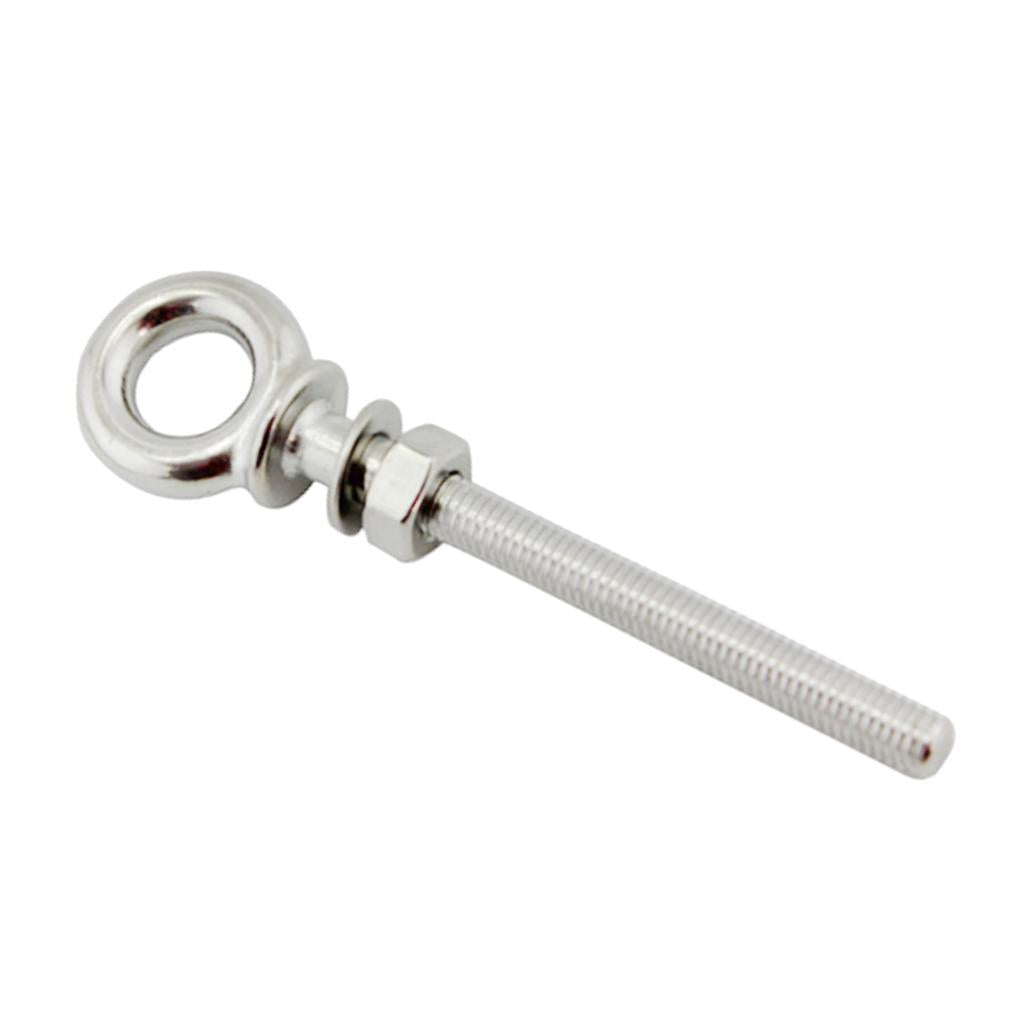 M8 x 80mm Stainless Steel Long Shank Eye Bolt for Washer and Nut