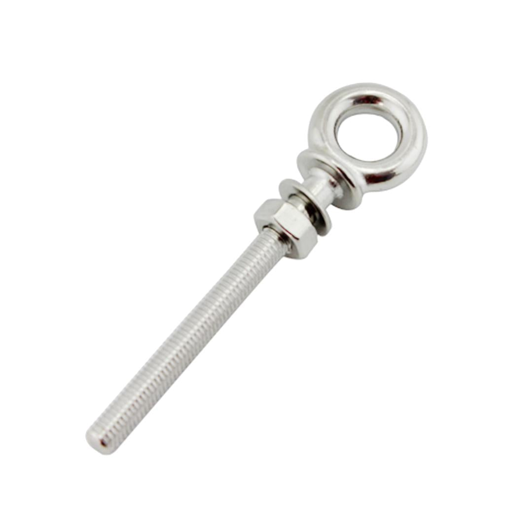 M8 x 80mm Stainless Steel Long Shank Eye Bolt for Washer and Nut