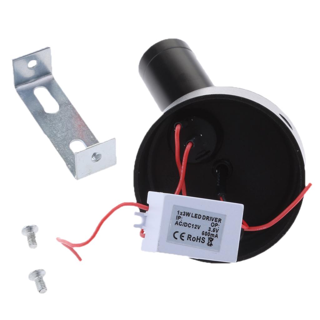 12V 3W Adjustable LED Bedside Reading Light Wall Mount Lamp 3000K Black