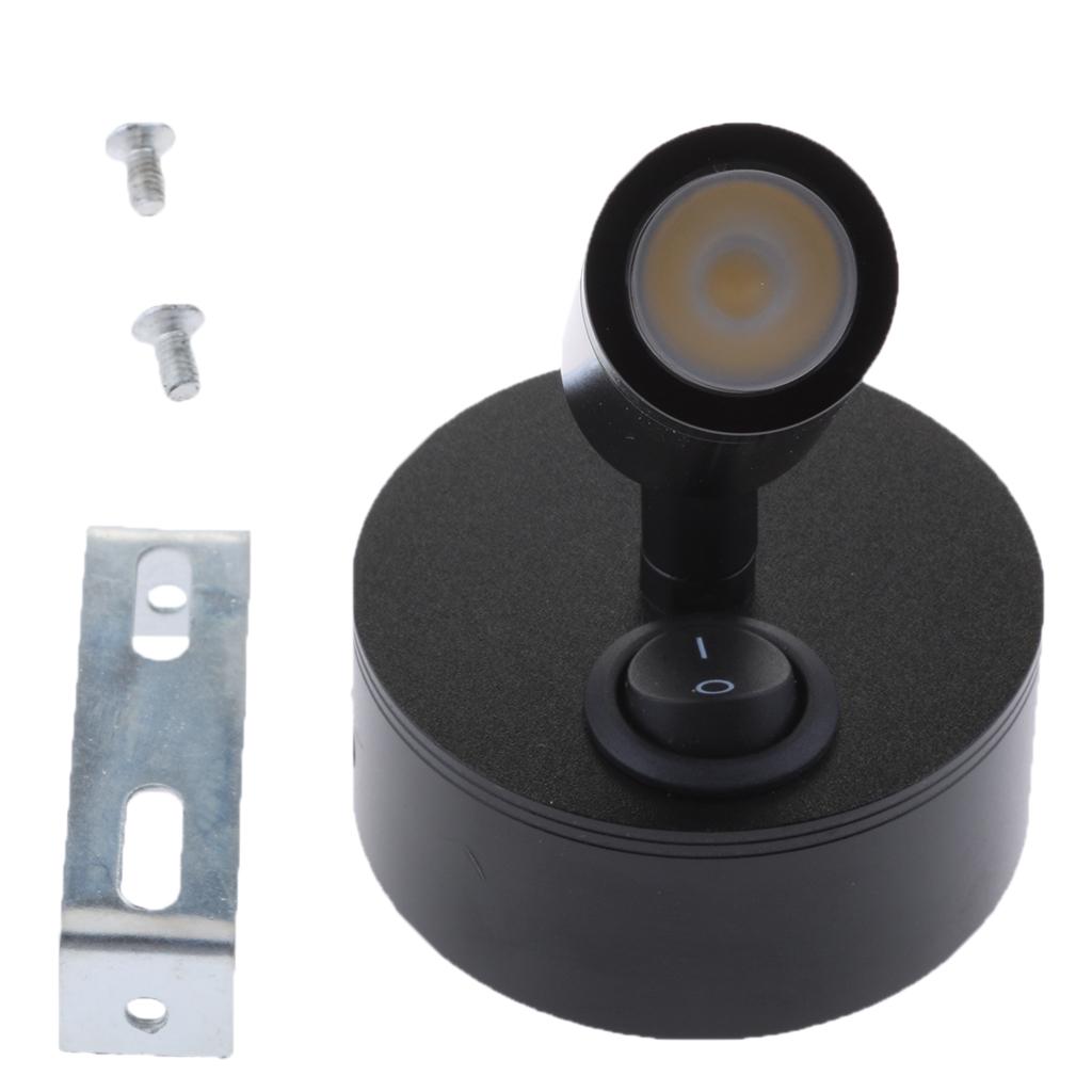 12V 3W Adjustable LED Bedside Reading Light Wall Mount Lamp 3000K Black
