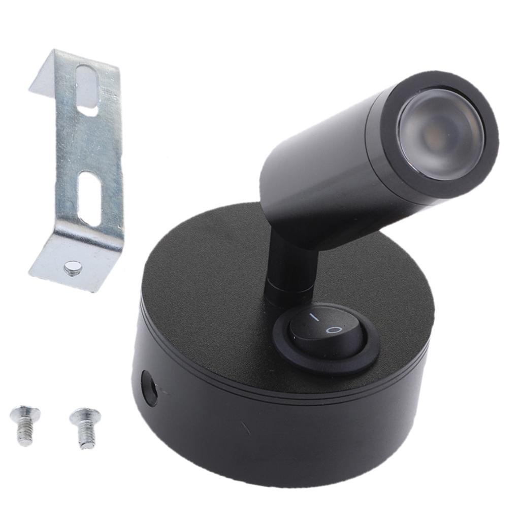 12V 3W Adjustable LED Bedside Reading Light Wall Mount Lamp 3000K Black