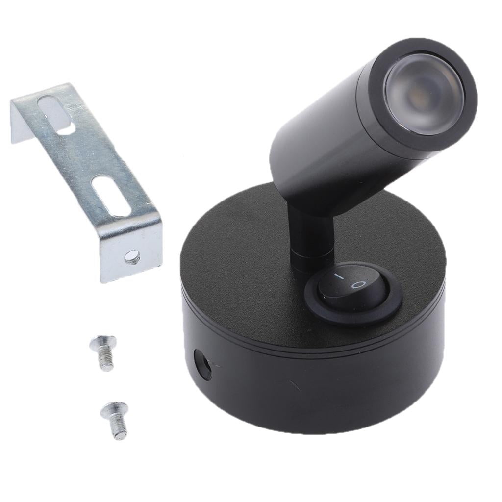 12V 3W Adjustable LED Bedside Reading Light Wall Mount Lamp 3000K Black