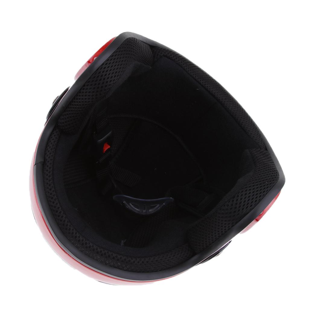 Motorcycle Bike Open Face Helmet Riding Helmets for Sun Visor Red