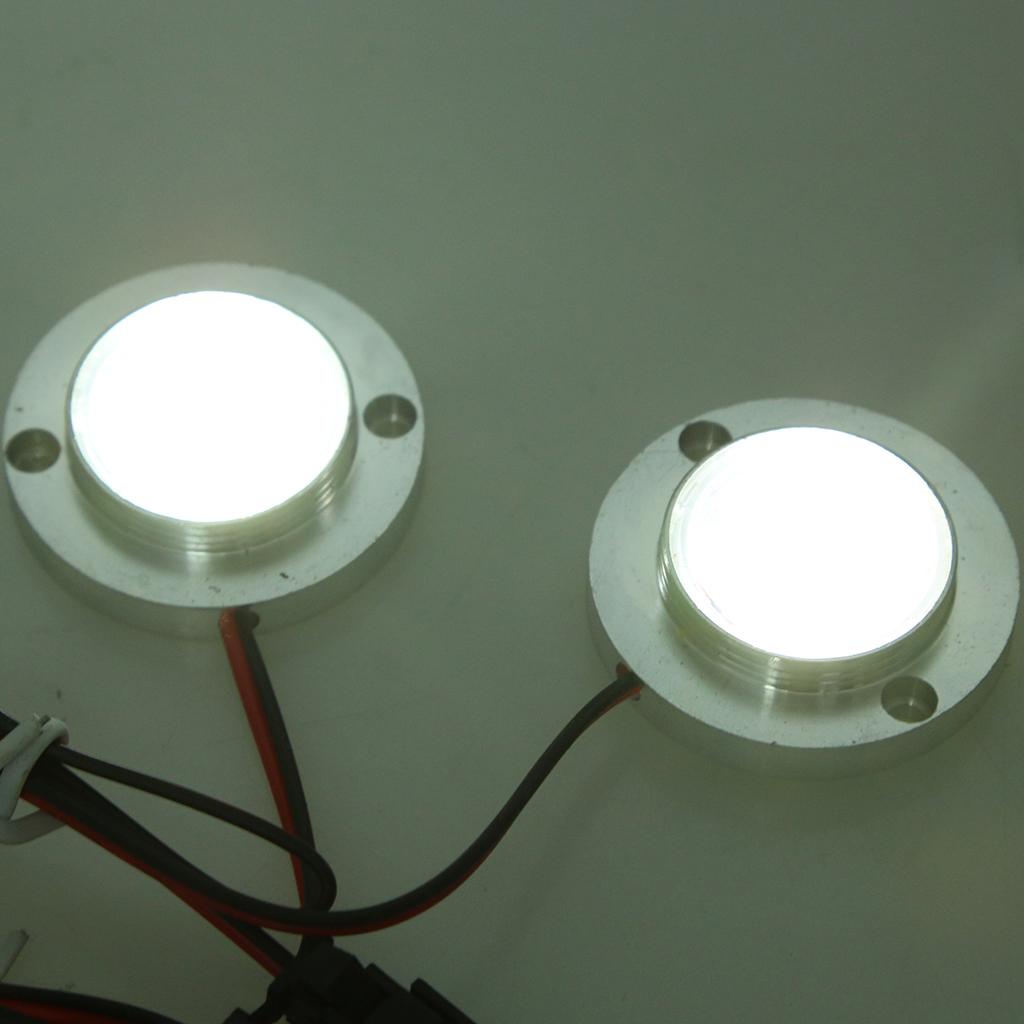 Round Car Motorcycle LED Strobe Flash Brake Stop Tail Light Lamp White