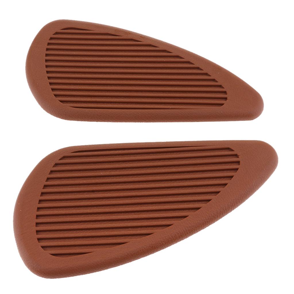 1 Pair Universal Motorcycle Tank Traction Pad Side  Protector Brown