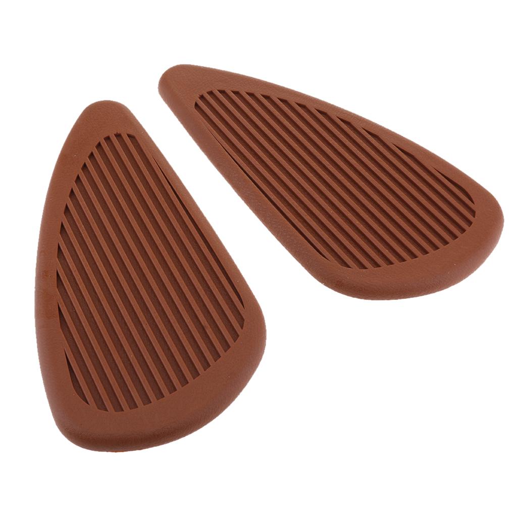 1 Pair Universal Motorcycle Tank Traction Pad Side  Protector Brown