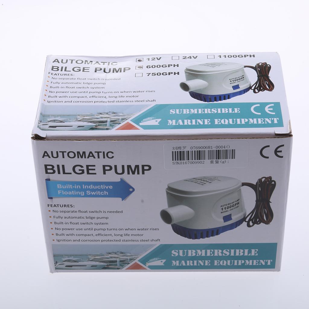 12V 600GPH Automatic Submersible Yacht Bilge Water Pump Auto w/ Float Switch