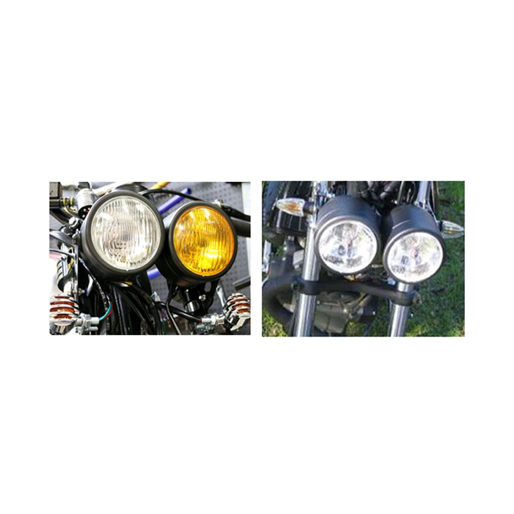 Motorbike Universal Headlights Spotlights for Harley Iron Horse 400 Bi-color
