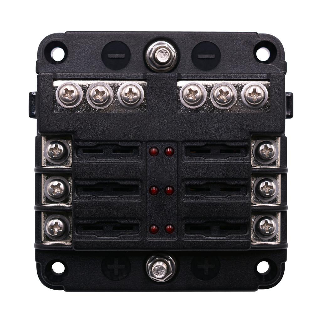 6-Way Blade Fuse Box for LED Indicator and Protection Cover