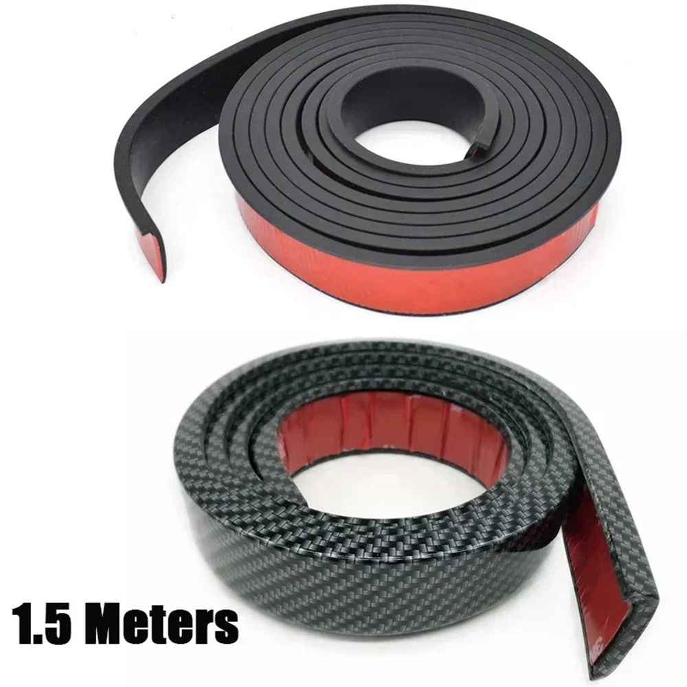 3.5cm Width Universal Car Wheel Eyebrow PVC Protector Strip Wheel Arch Fender Trim Strip, 1.5m - Carbon Fiber