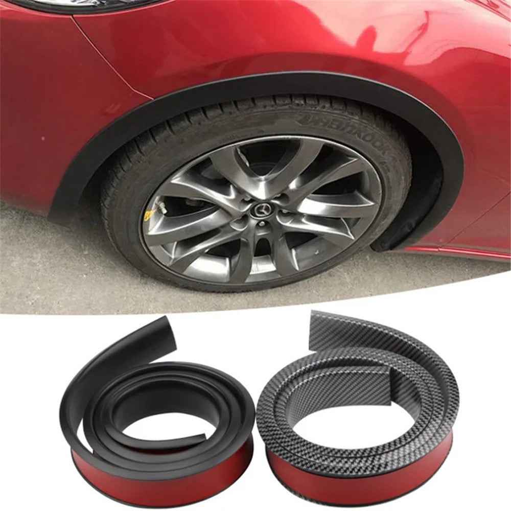 3.5cm Width Universal Car Wheel Eyebrow PVC Protector Strip Wheel Arch Fender Trim Strip, 1.5m - Carbon Fiber