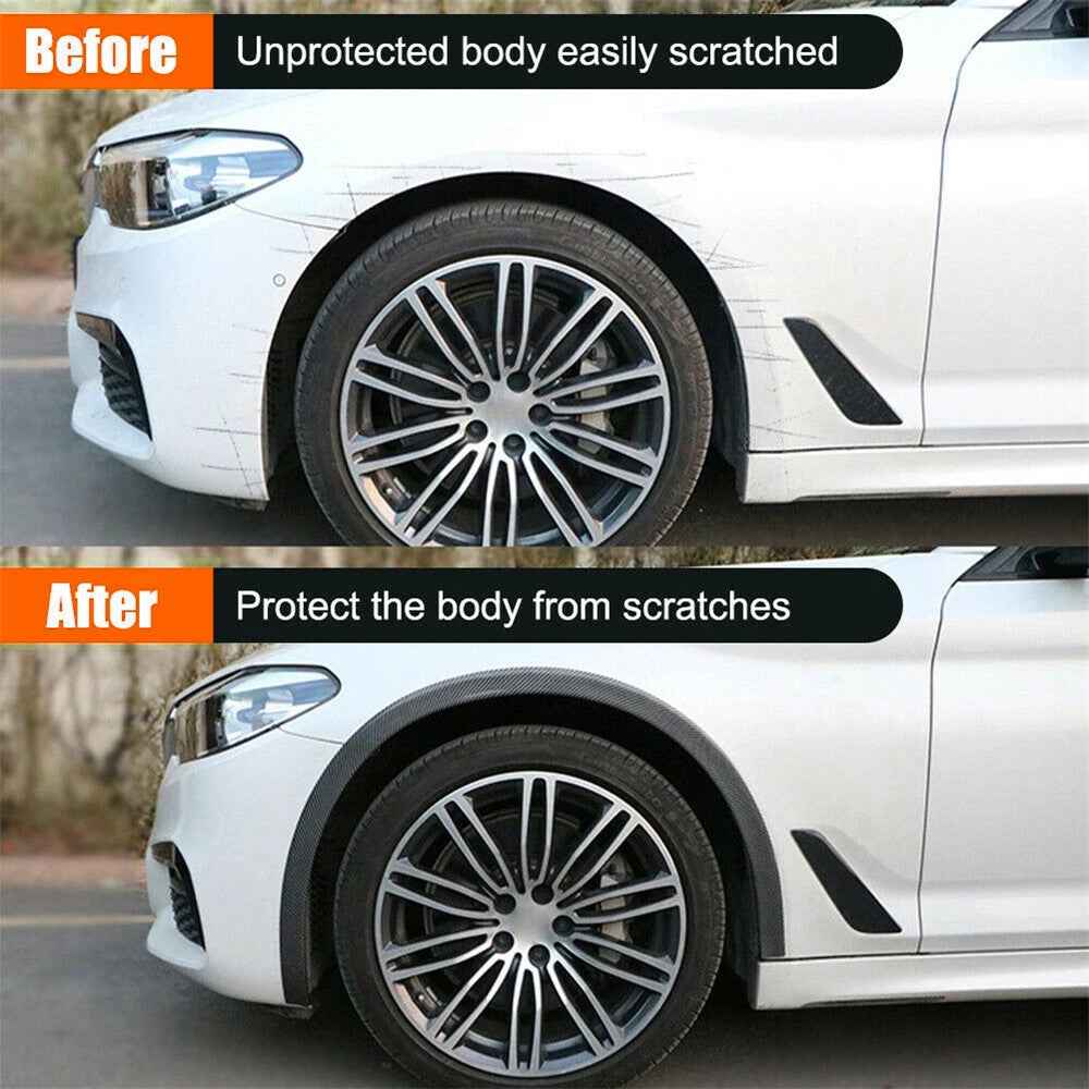 3.5cm Width Universal Car Wheel Eyebrow PVC Protector Strip Wheel Arch Fender Trim Strip, 1.5m - Carbon Fiber
