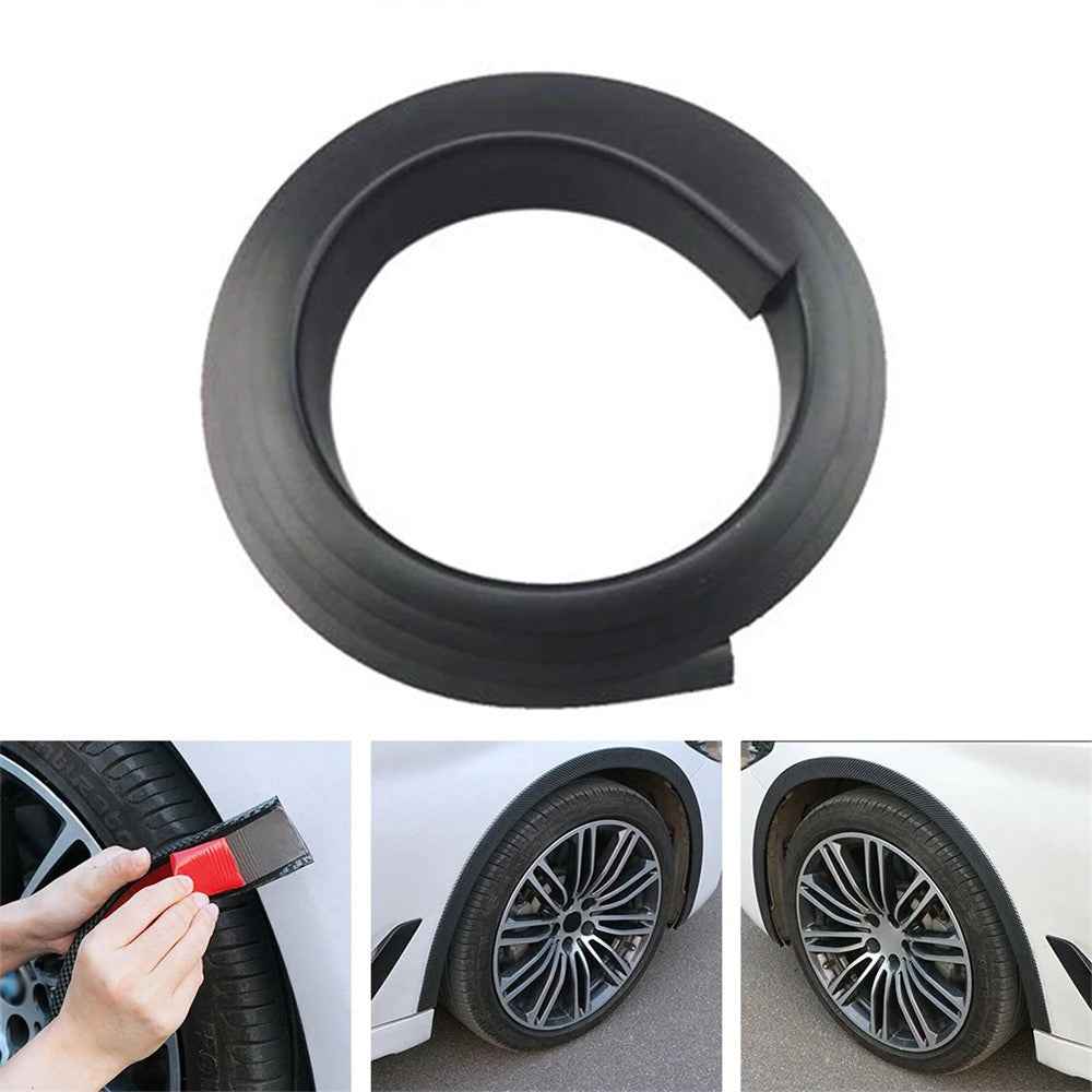 3.5cm Width Universal Car Wheel Eyebrow PVC Protector Strip Wheel Arch Fender Trim Strip, 1.5m - Black