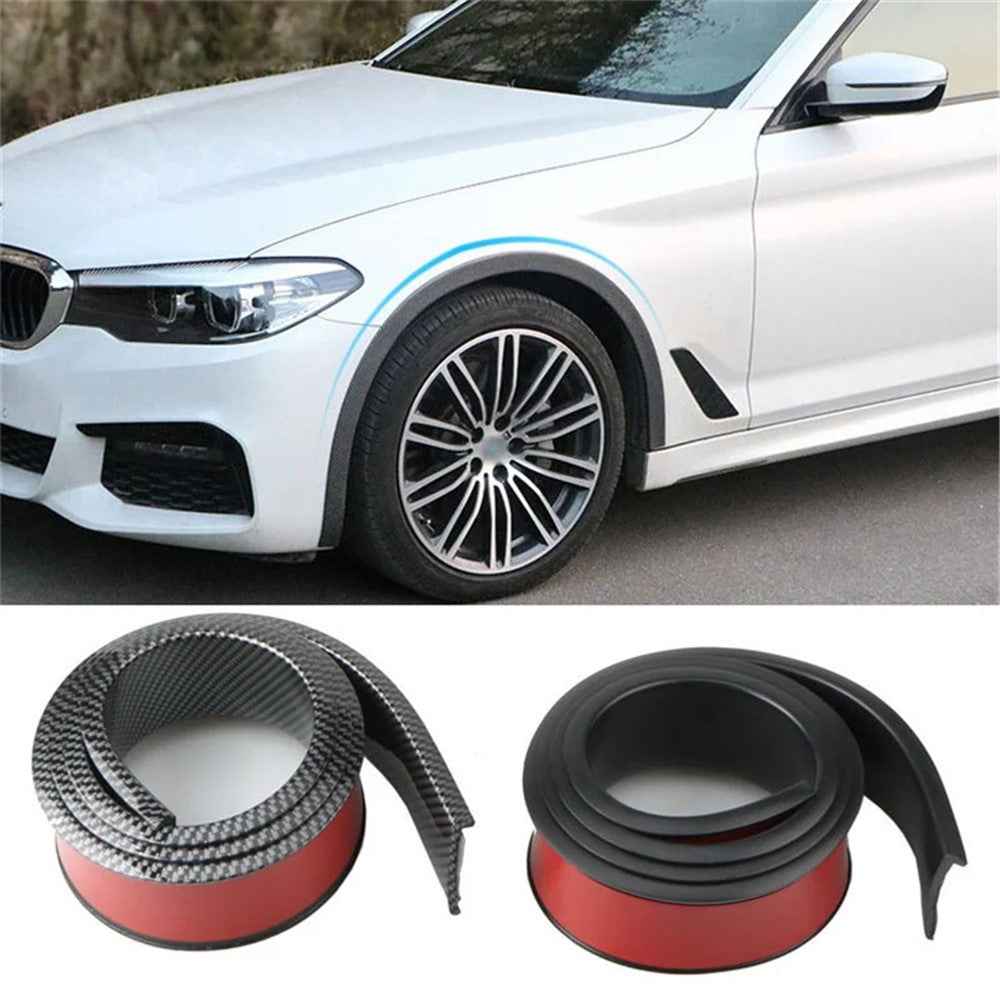3.5cm Width Universal Car Wheel Eyebrow PVC Protector Strip Wheel Arch Fender Trim Strip, 1.5m - Black