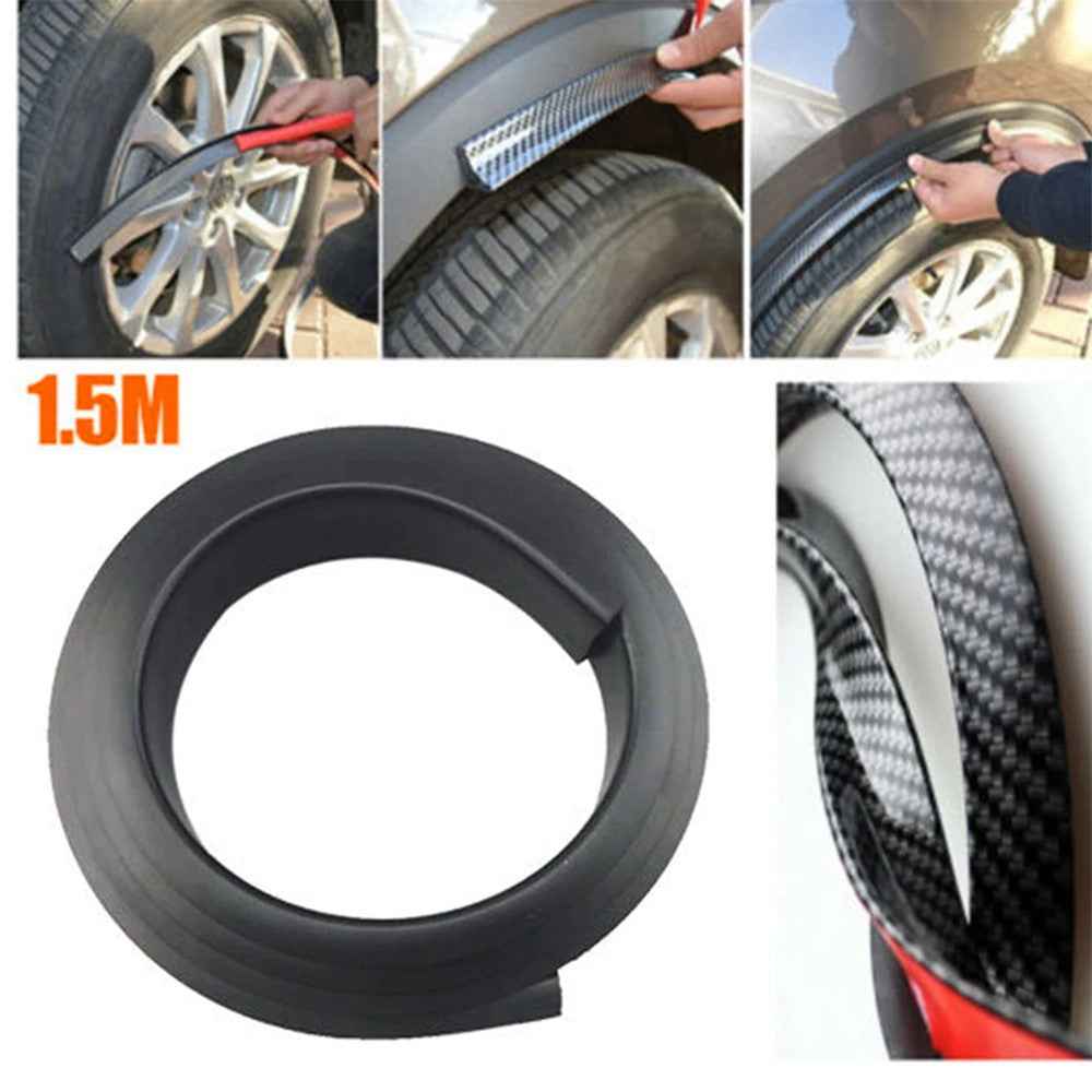 3.5cm Width Universal Car Wheel Eyebrow PVC Protector Strip Wheel Arch Fender Trim Strip, 1.5m - Black