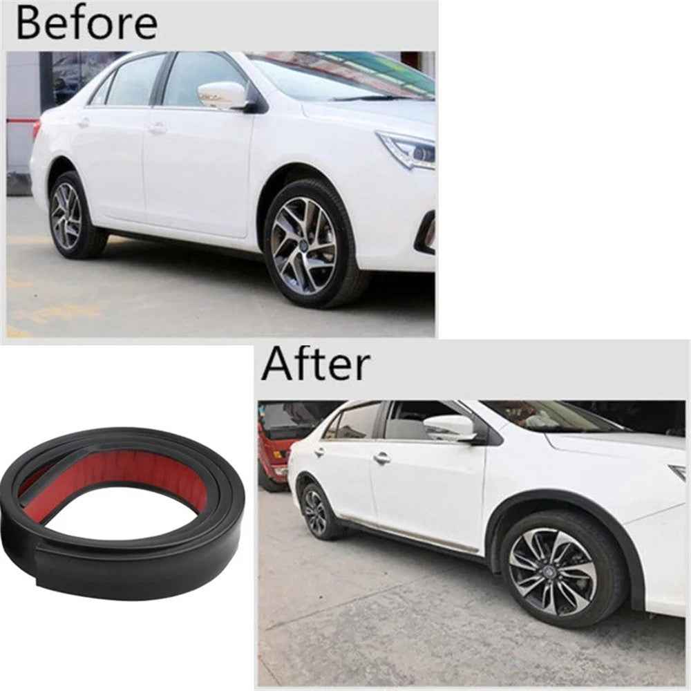 4.5cm Width Car Wheel Eyebrow Anti-Collision PVC Strip Wheel Arch Fender Trim Sticker, 1.5m - Black