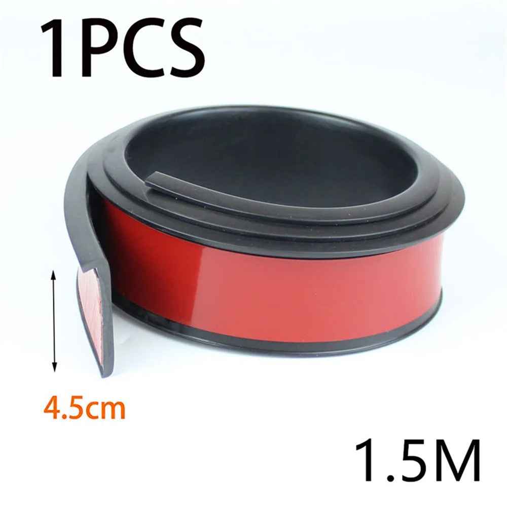 4.5cm Width Car Wheel Eyebrow Anti-Collision PVC Strip Wheel Arch Fender Trim Sticker, 1.5m - Black