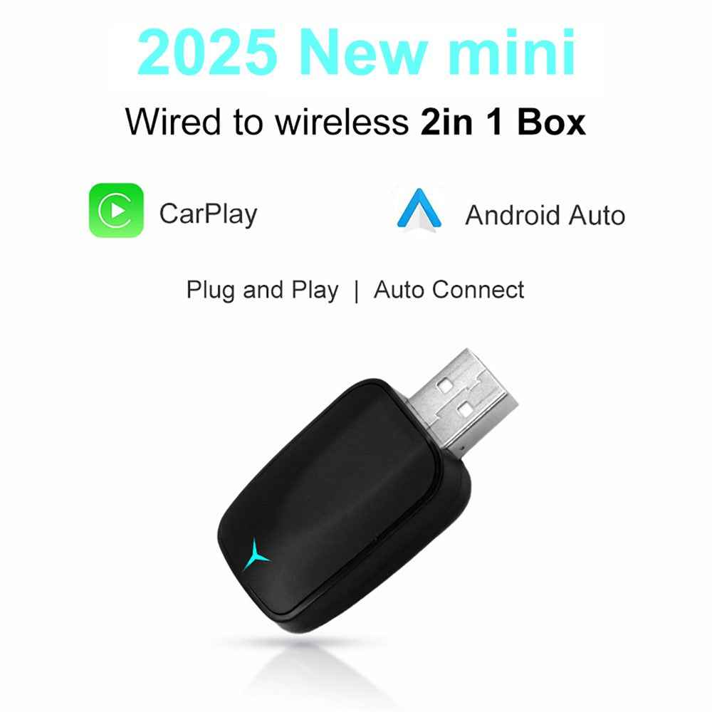 R5032 2 In 1 Wireless CarPlay Android Auto Adapter Plug and Play WiFi Bluetooth-compatible 5.0 Smart Dongle