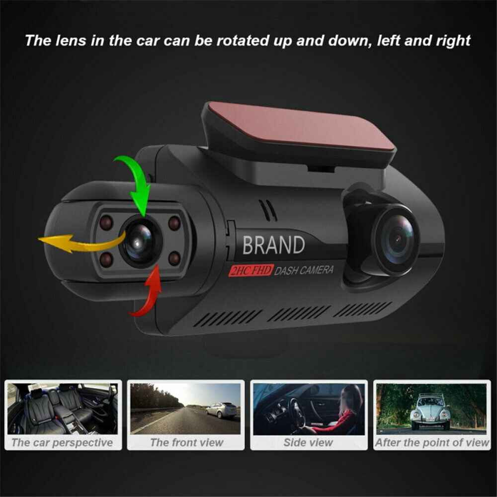 A68 3 inch 110 Degrees Car DVR 1080P HD Parking Monitoring Loop Recording Dash Cam Front Rear Dual Camera Driving Recorder