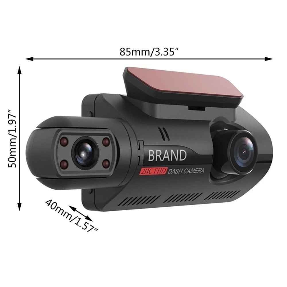 A68 3 inch 110 Degrees Car DVR 1080P HD Parking Monitoring Loop Recording Dash Cam Front Rear Dual Camera Driving Recorder