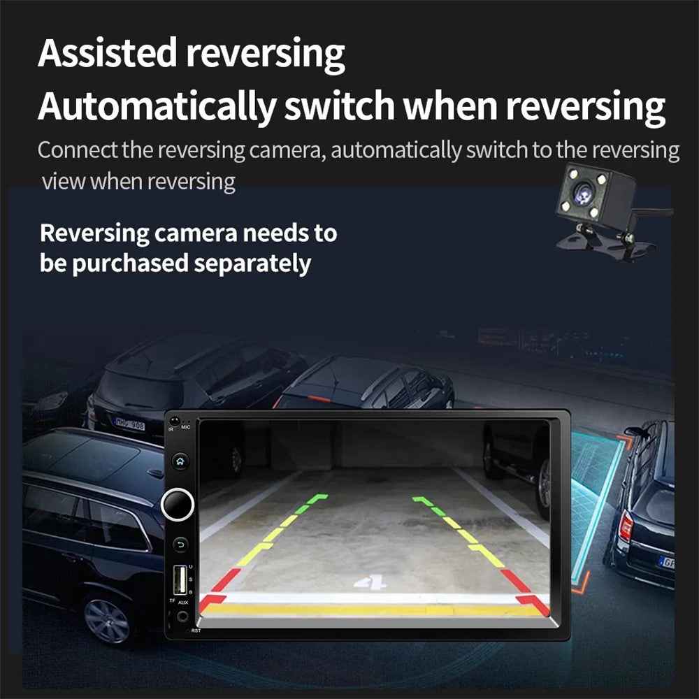 7520-1 7-inch Touch Screen Double Din Car Bluetooth-compatible MP5 Player Reverse Image FM Radio HD Video Audio Player