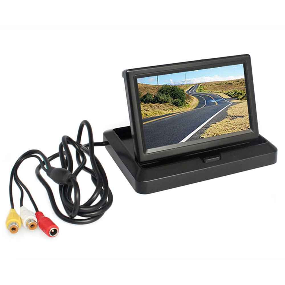 5" IPS AHD Screen Video Display Monitor Folding Rear View Camera Parking and Reverse System - AV Connector