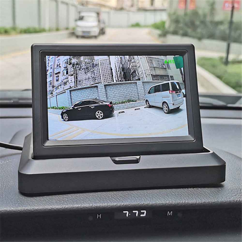 5" IPS AHD Screen Video Display Monitor Folding Rear View Camera Parking and Reverse System - AV Connector