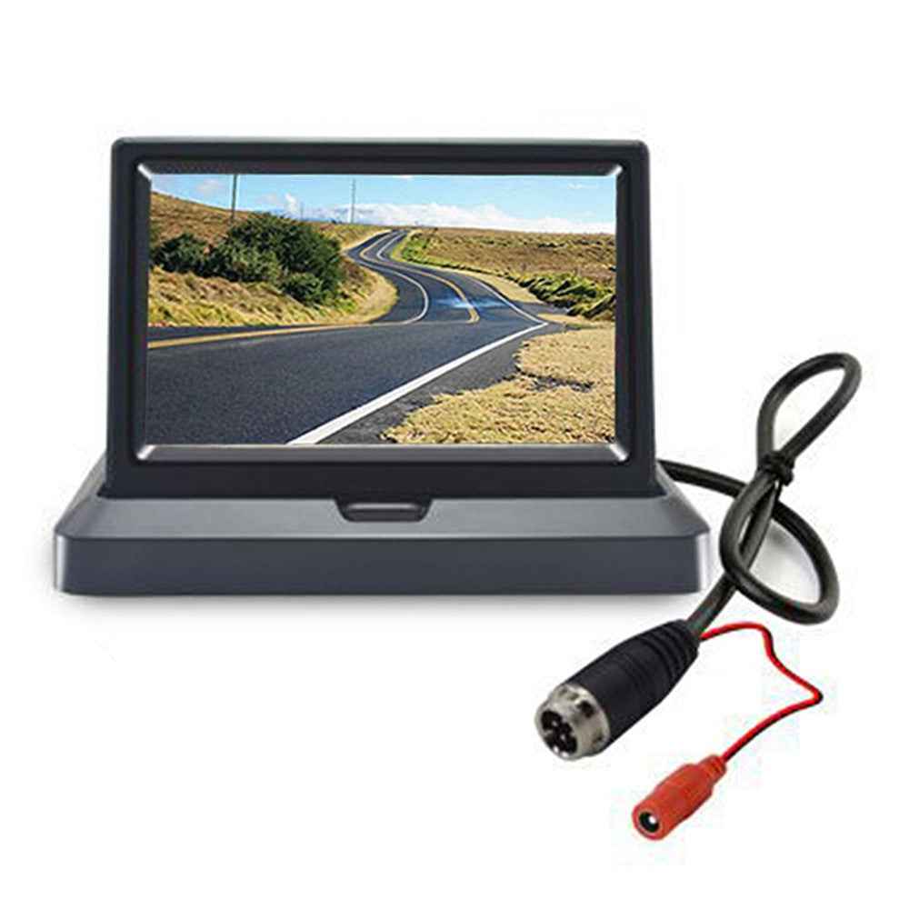 5" IPS AHD Screen Video Display Monitor Folding Rear View Camera Parking and Reverse System - Aviation Connector