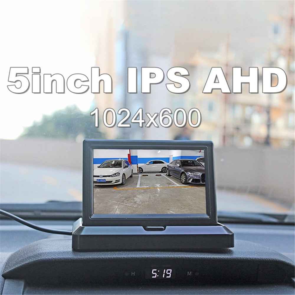 5" IPS AHD Screen Video Display Monitor Folding Rear View Camera Parking and Reverse System - Aviation Connector