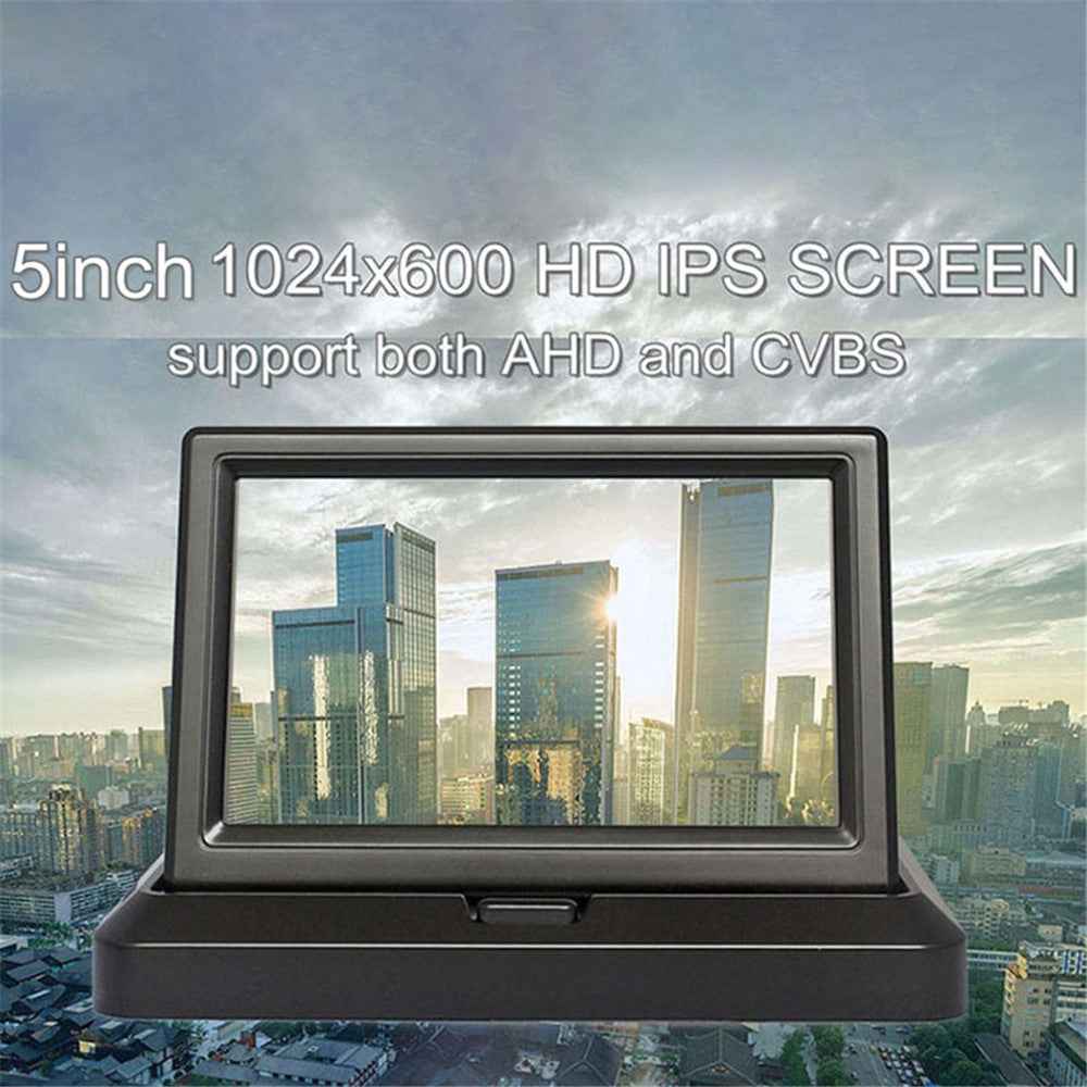 5" IPS AHD Screen Video Display Monitor Folding Rear View Camera Parking and Reverse System - Aviation Connector